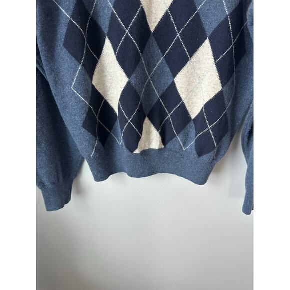 Hathaway Platinum Made in Italy Cashmere Men's Argyle Sweater Size M - Picture 6 of 8